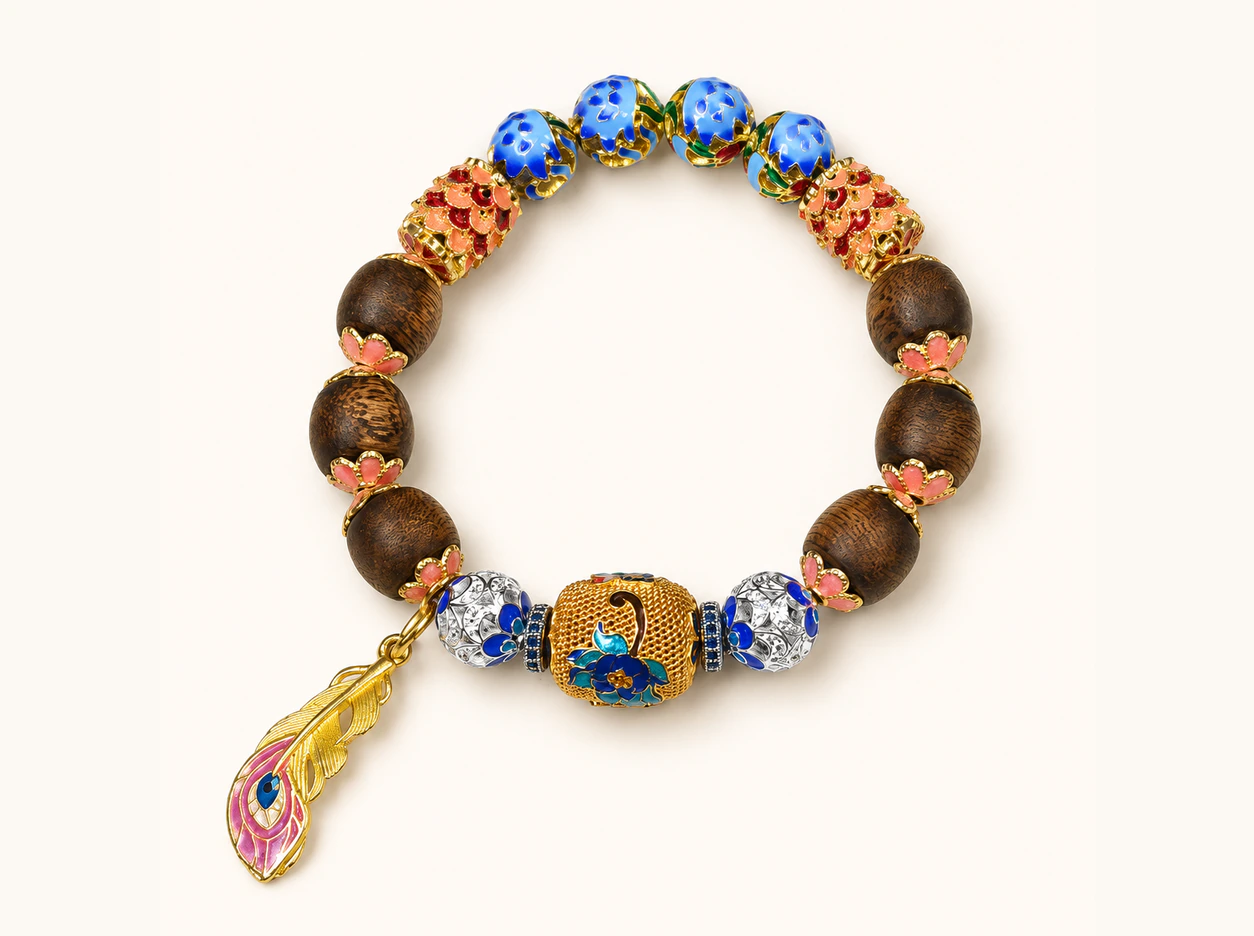 Felt Before Said Kynam agarwood and enamel bracelet