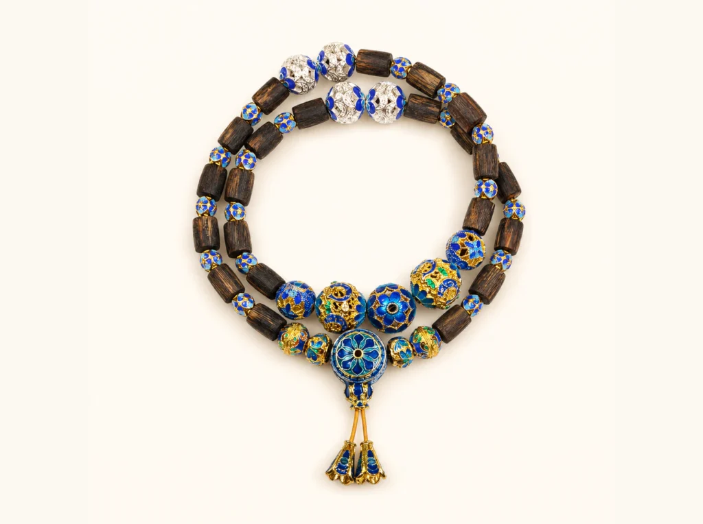Rooting, Not Reaching Kynam agarwood and enamel bracelet